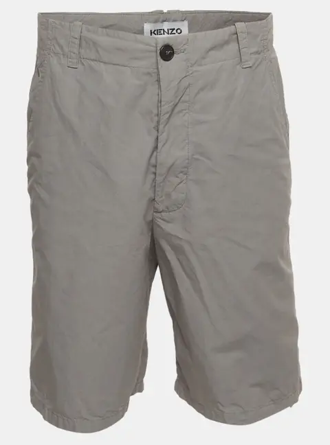 Kenzo Grey Cotton Chino Shorts M