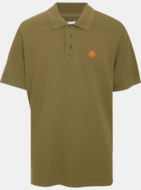 Kenzo Green Jersey Tiger Detail Polo T-Shirt XL