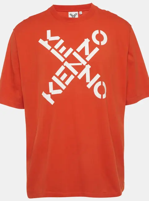 Kenzo Orange Printed Jersey Short Sleeve T-Shirt XL