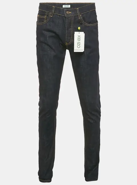 Kenzo Navy Blue Denim Roll-Up Slim Jeans S Waist 31"