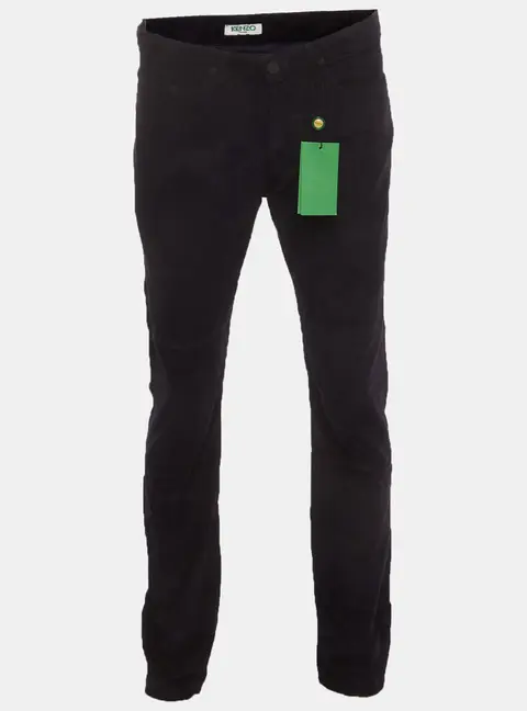 Kenzo Navy Blue Corduroy Slim Fit Trousers M