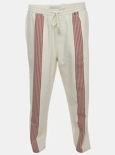 Kith White Striped Cotton Barrow Trousers L