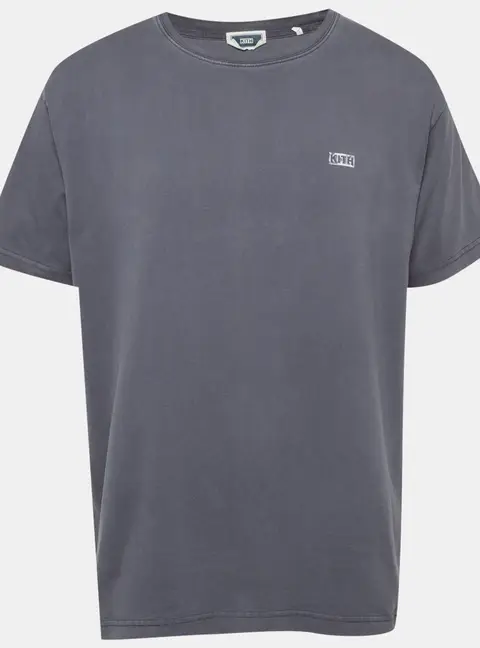 Kith Grey Logo Print Jersey Crewneck T-Shirt L