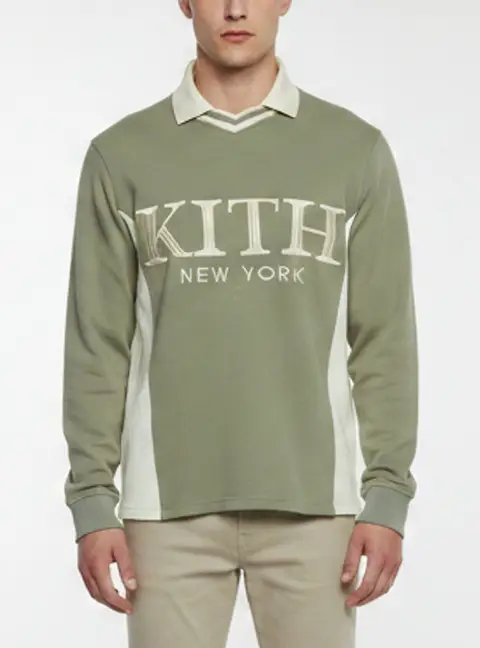 Kith Green Printed Pique Cotton Long Sleeve Sweatshirt  XS