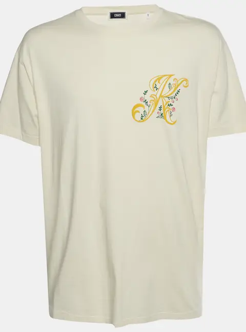 Kith Yellow Script Floral Jersey T-Shirt L
