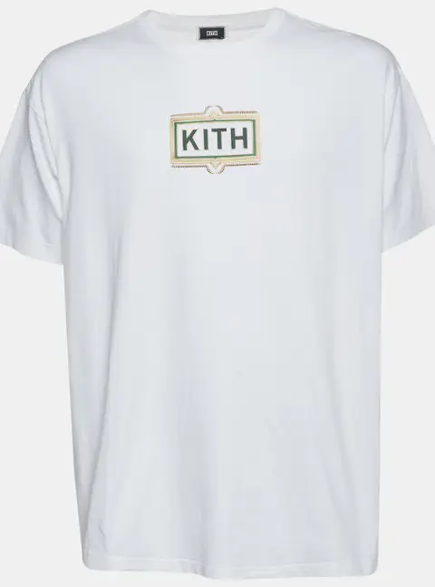 Kith White Logo Ornate Jersey Crew Neck T-Shirt XL