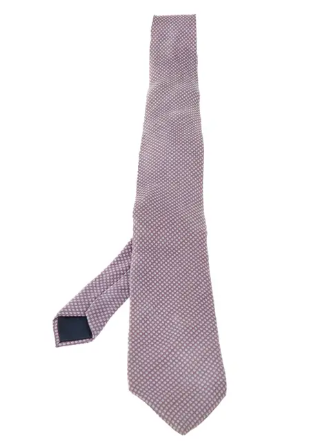 Lanvin Pink Dot Pattern Print Silk Satin Tie