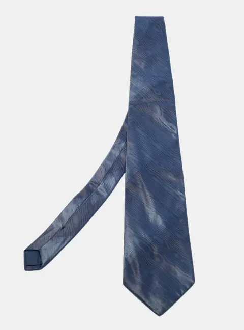 Lanvin Navy Blue Patterned Print Silk Tie