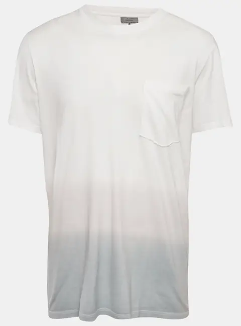 Lanvin White Ombre Jersey Crewneck T-Shirt XL