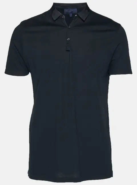 Lanvin Black Cotton Pique Polo T-Shirt M