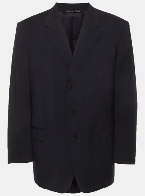 Lanvin Navy Wool Blend Single Breasted Blazer XXXL