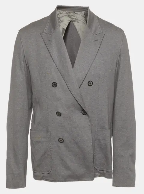 Lanvin Grey Jersey Double Breasted Jacket XXL