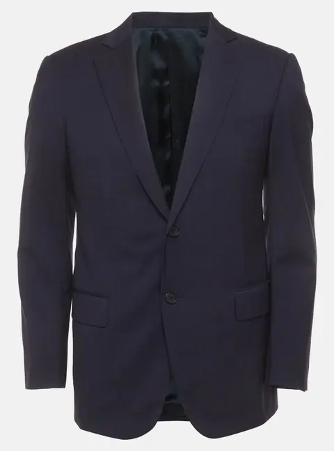 Lanvin Navy Blue Windowpane Wool Single Breasted Blazer M