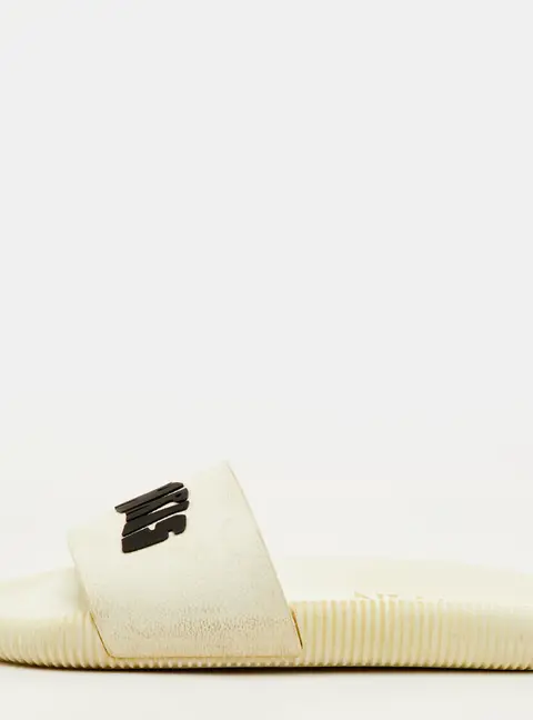 Lanvin Arpege Size 42 White Rubber Flat Slide Sandals