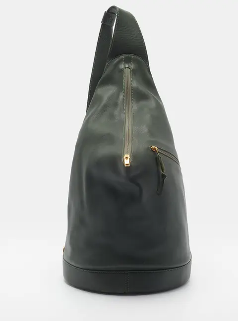 Loewe Anton Green Leather Sling Bag