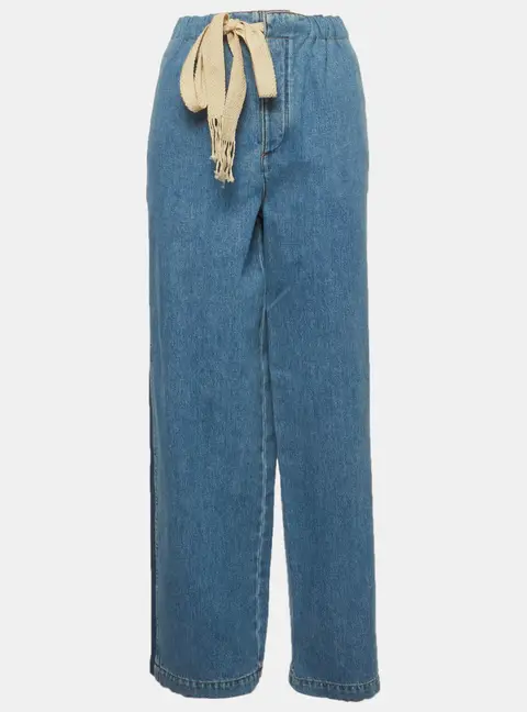 Loewe Blue Stripe Denim Wide Leg Jeans M/Waist 31"