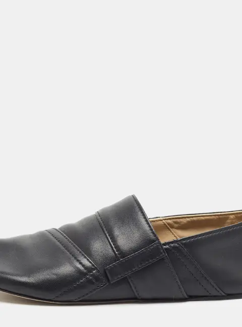 Loewe Toy Size 41 Black Leather Smoking Slippers