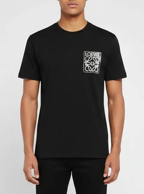 Loewe Black Cotton Anagram Fake Pocket Crew Neck T-Shirt L