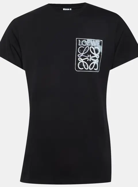 Loewe Black Cotton Anagram Fake Pocket Crew Neck T-Shirt XXS
