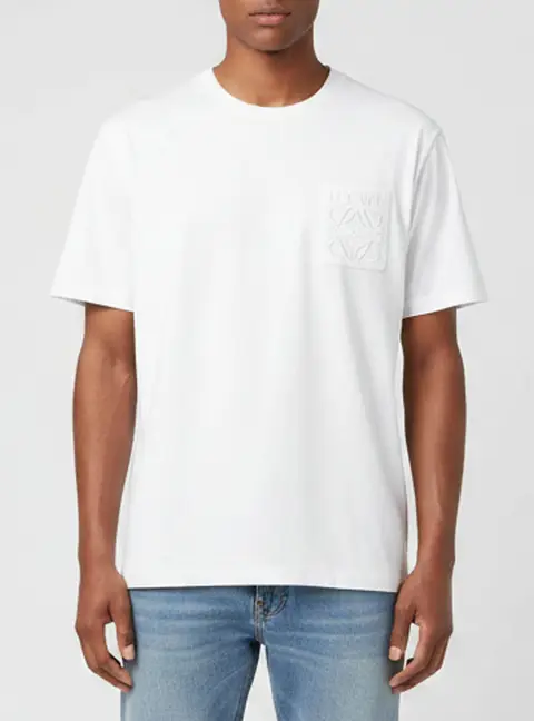 Loewe White Cotton Anagram Pocket Relaxed Fit T-Shirt L