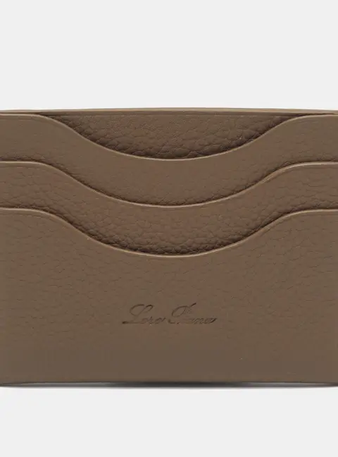 Loro Piana Extra Dark Beige Leather Card Holder