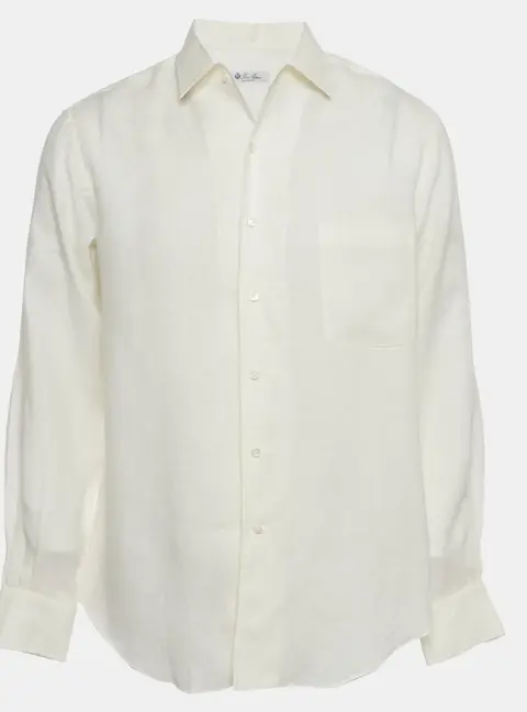 Loro Piana White Linen Button Down Andre Shirt L
