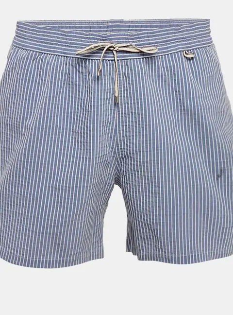 Loro Piana Blue Striped Cotton Shorts XL