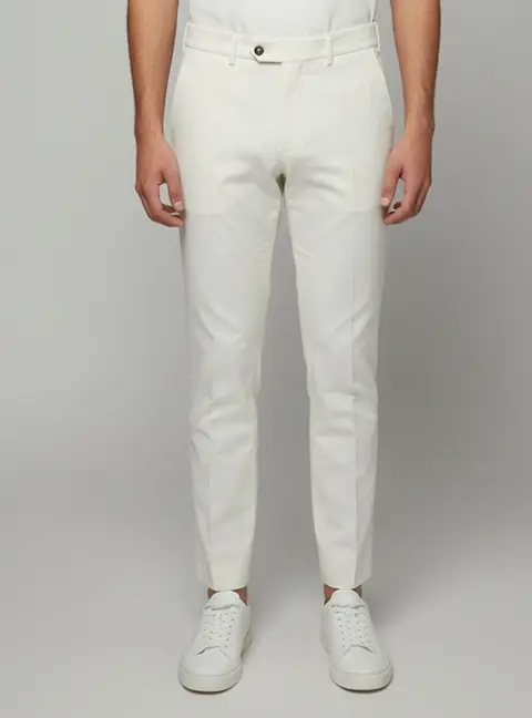 Loro Piana White Cotton Regular Fit Carlo Trousers XL