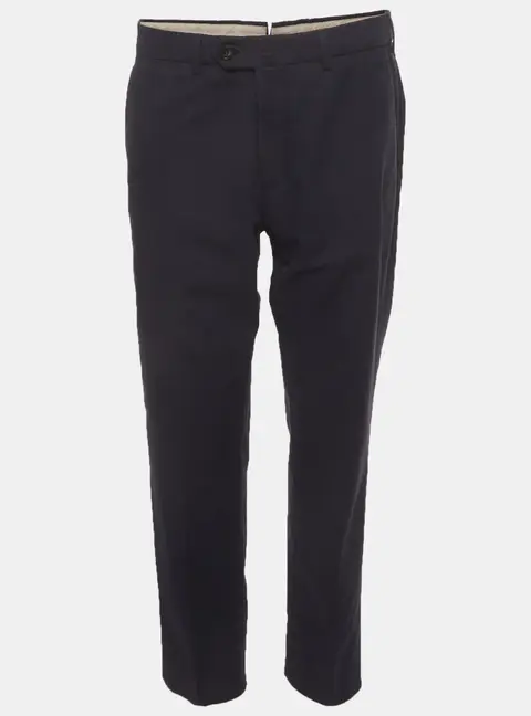 Loro Piana Navy Blue Cotton Regular Fit Carlo Trouser XL