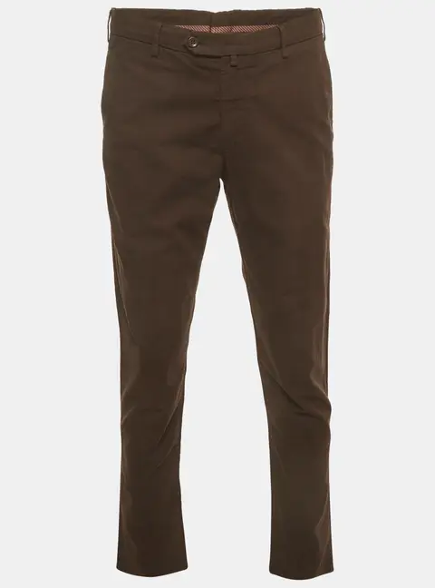 Loro Piana Brown Cotton Regular Fit Trousers L
