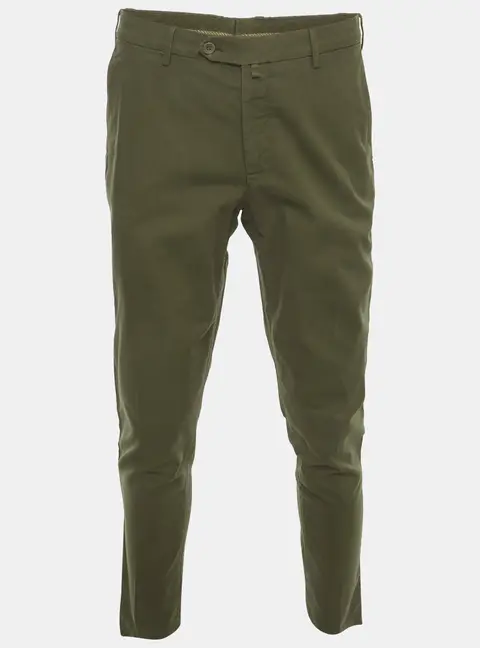 Loro Piana Olive Green Cotton Straight Fit Trousers L