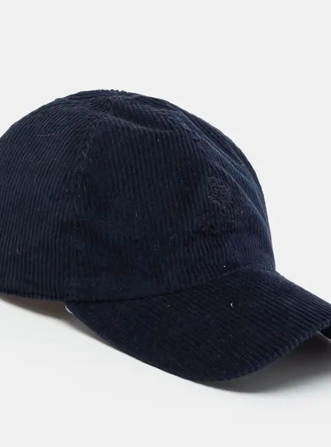 Loro Piana Navy Blue Corduroy Storm System Baseball Cap L