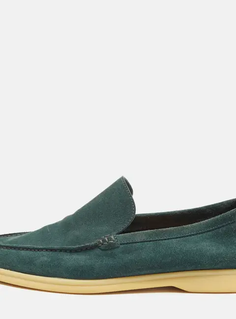 Loro Piana Summer Walk Size 41 Blue Suede Loafers