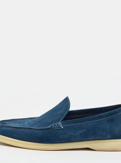 Loro Piana Summer Walk Size 41 Navy Blue Suede Loafers