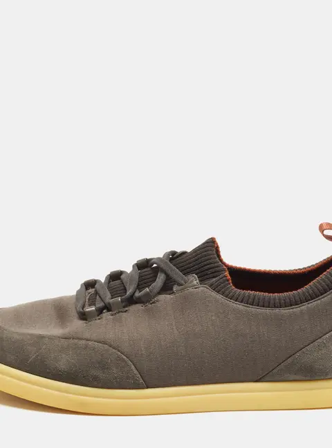 Loro Piana Soho Walk Size 43 Grey Knit Fabric and Suede Slip On Sneakers