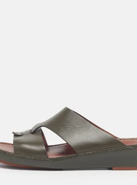 Loro Piana New Buckle Size 43.5 Green Leather Slide Sandals