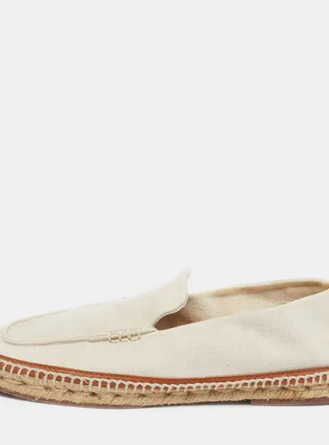 Loro Piana Seaside Walk Size 40 Beige Canvas Slip On Espadrilles