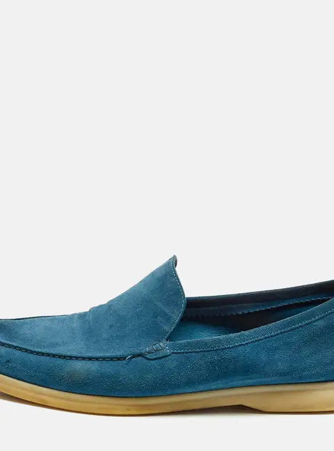 Loro Piana Summer Walk Size 45 Blue Suede Loafers