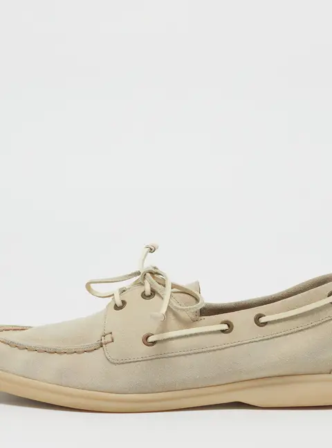 Loro Piana Sea-Sail walk Size 42 Cream Suede Loafers & Moccasins