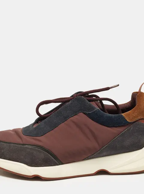 Loro Piana Modular walk Size 43 Tricolor Nylon and Suede Lace Up Sneakers