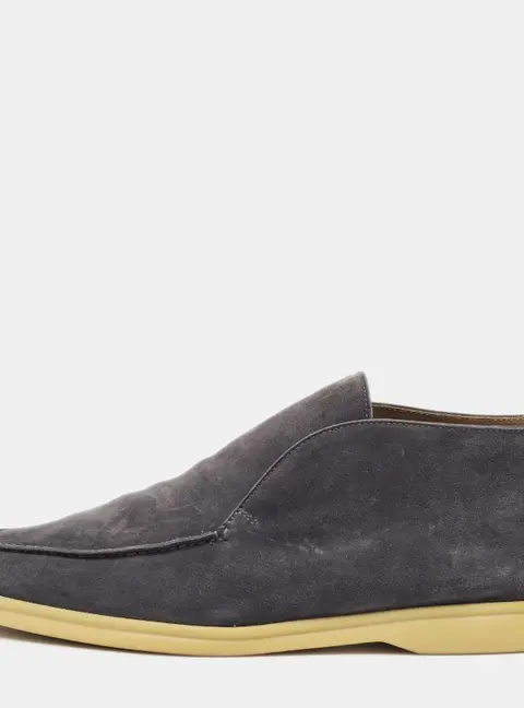 Loro Piana Open Walk Size 41 Grey Suede Ankle Length Boots