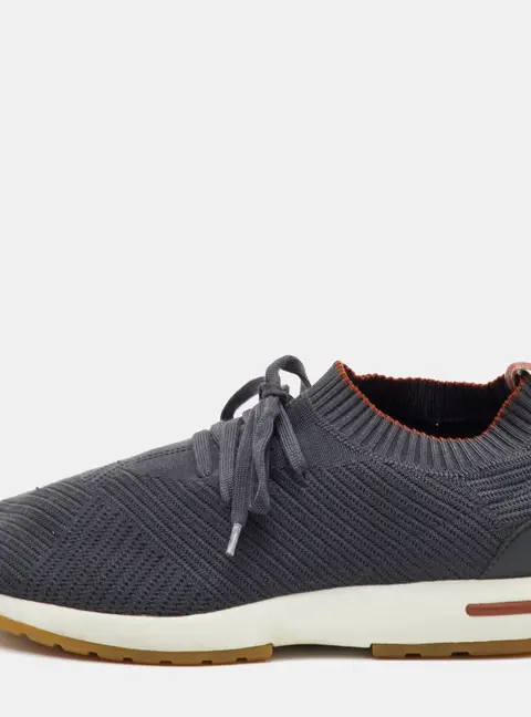 Loro Piana 360 LP Flexy Walk Size 40 Grey Knit Fabric Low Top Sneakers