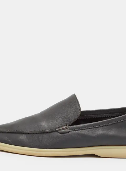 Loro Piana Summer Walk Size 43.5 Grey Leather Loafers