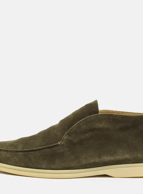 Loro Piana Open Walk Size 42.5 Green Suede Ankle Length Boots