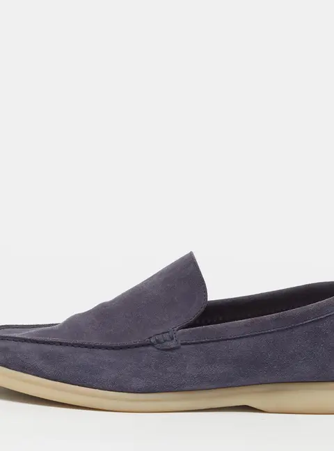 Loro Piana Summer Charms Walk Size 41 Navy Blue Suede Loafers