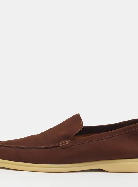 Loro Piana Summer Walk Size 41 Brown Nubuck Leather Loafers
