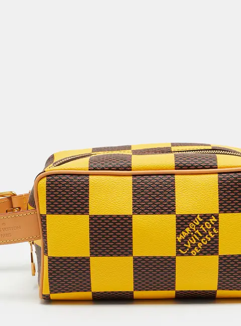 Louis Vuitton Locker Dopp Kit Yellow Damier Pop Canvas