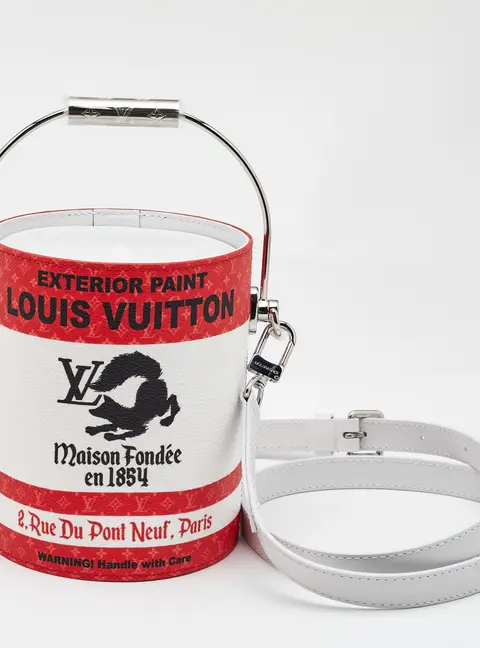 Louis Vuitton Paint can Red Coated Canvas and Leather Messengers