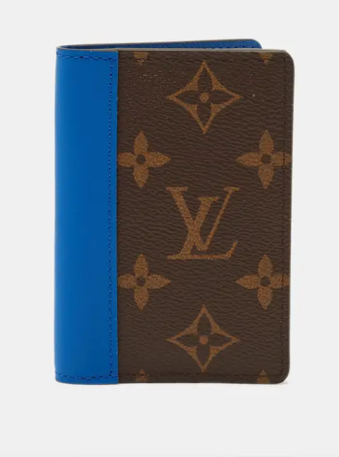Louis Vuitton Blue Leather and Monogram Canvas Pocket Organizer