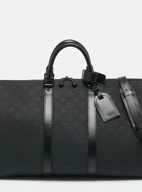 Louis Vuitton Keepall Bandouliere 50 Black Monogram Taurillon Leather Duffel Bag
